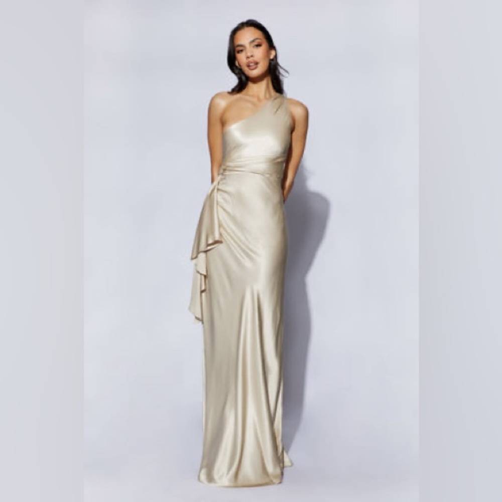 Meshki Calliope One Shoulder Dress - Champange